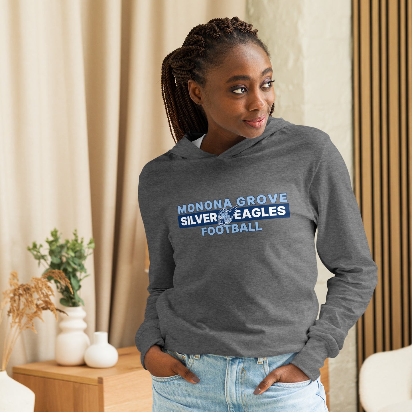 Monona Grove Football 2.3 Hooded Long-Sleeve Bella Canvas