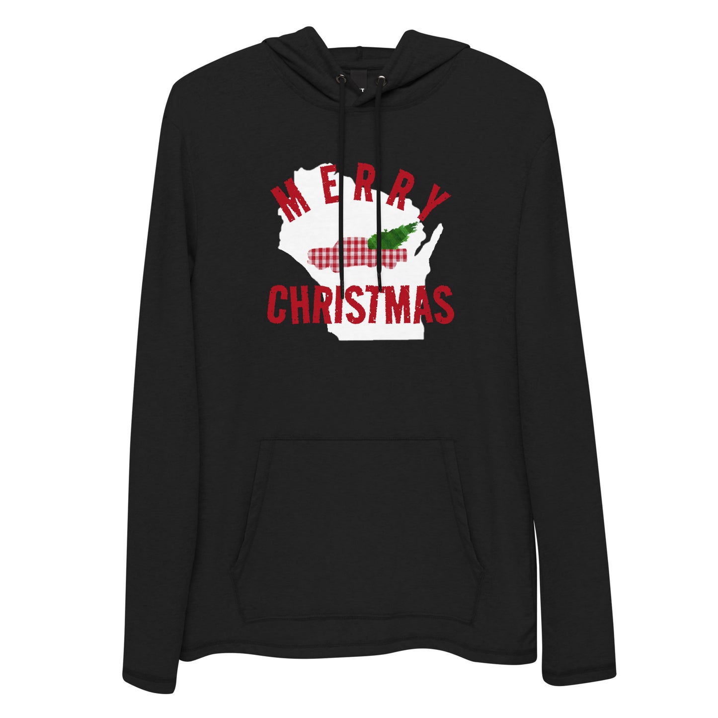 Wisconsin Merry Christmas Lightweight Hoodie