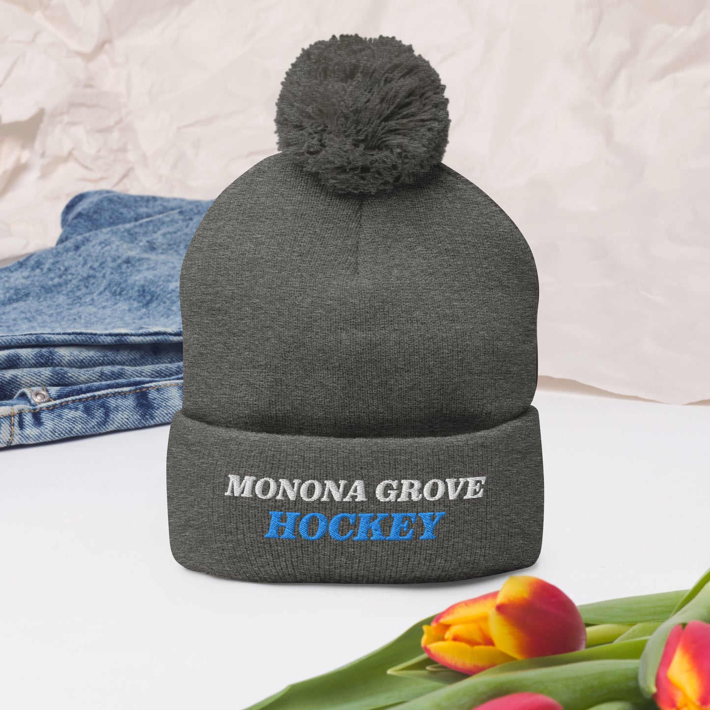 Monona Grove Hockey Pom-Pom Hat