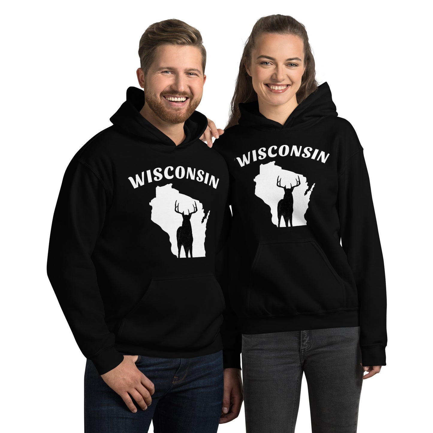 Wisconsin Buck White Hoodie