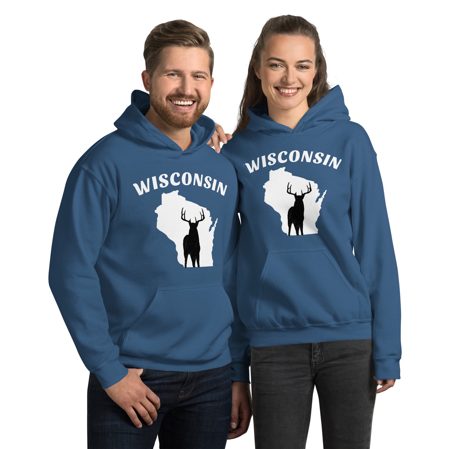 Wisconsin Buck White Hoodie