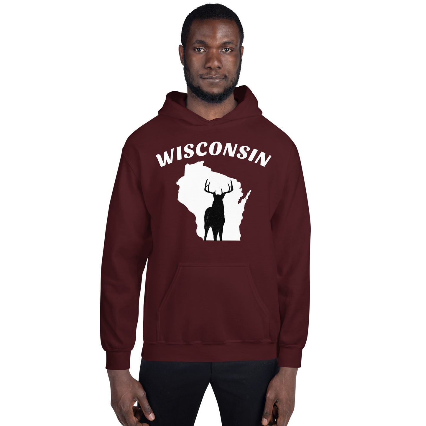 Wisconsin Buck White Hoodie