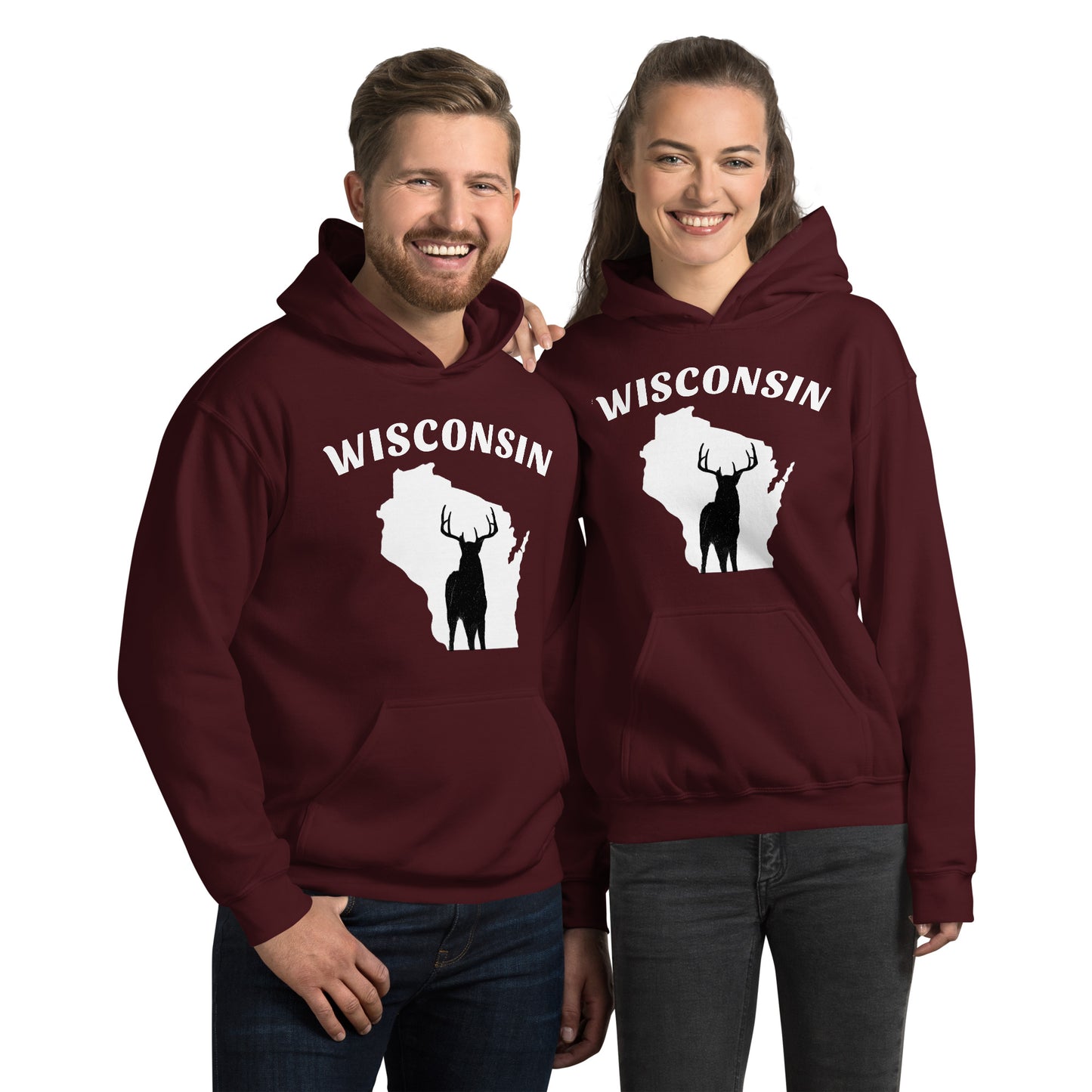 Wisconsin Buck White Hoodie