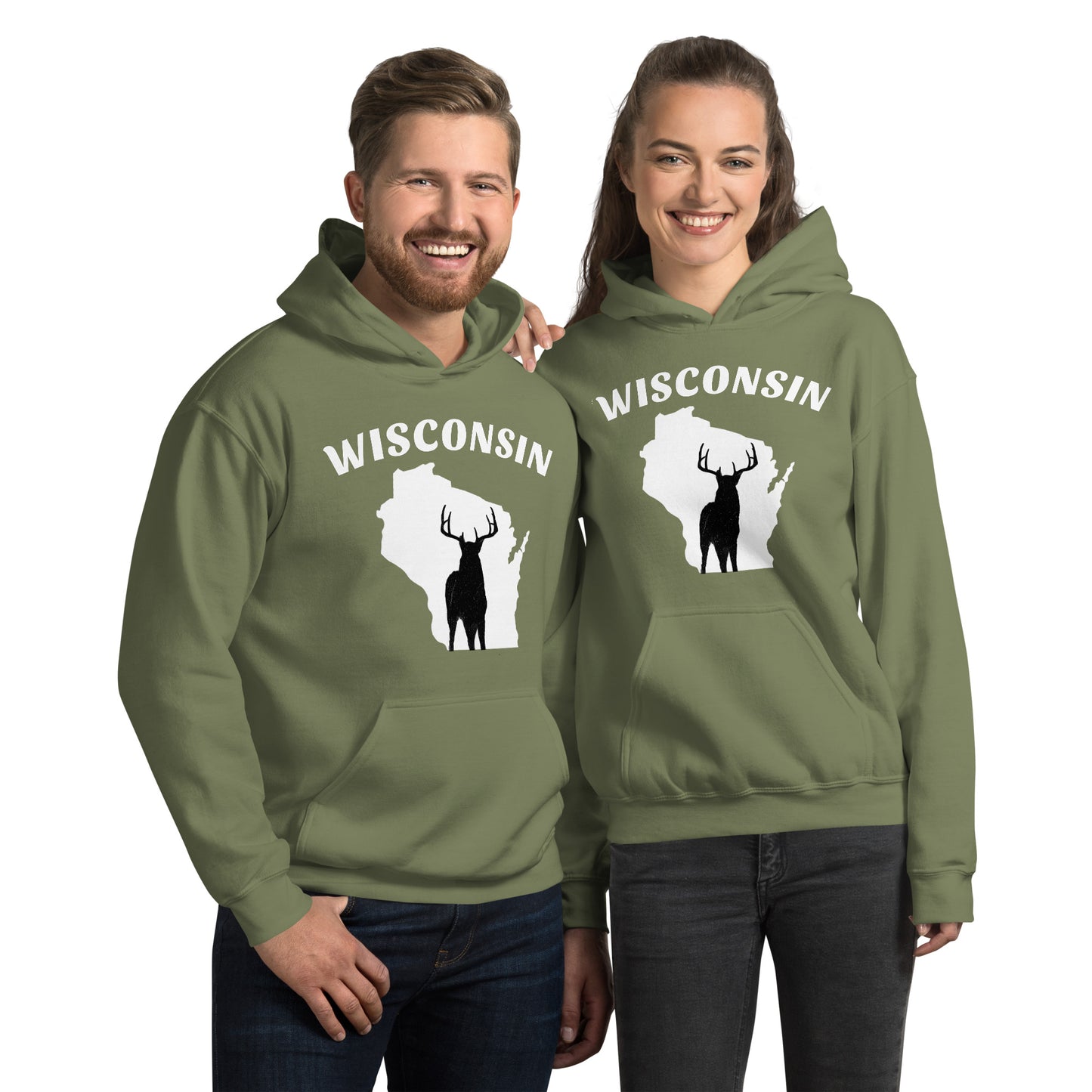 Wisconsin Buck White Hoodie