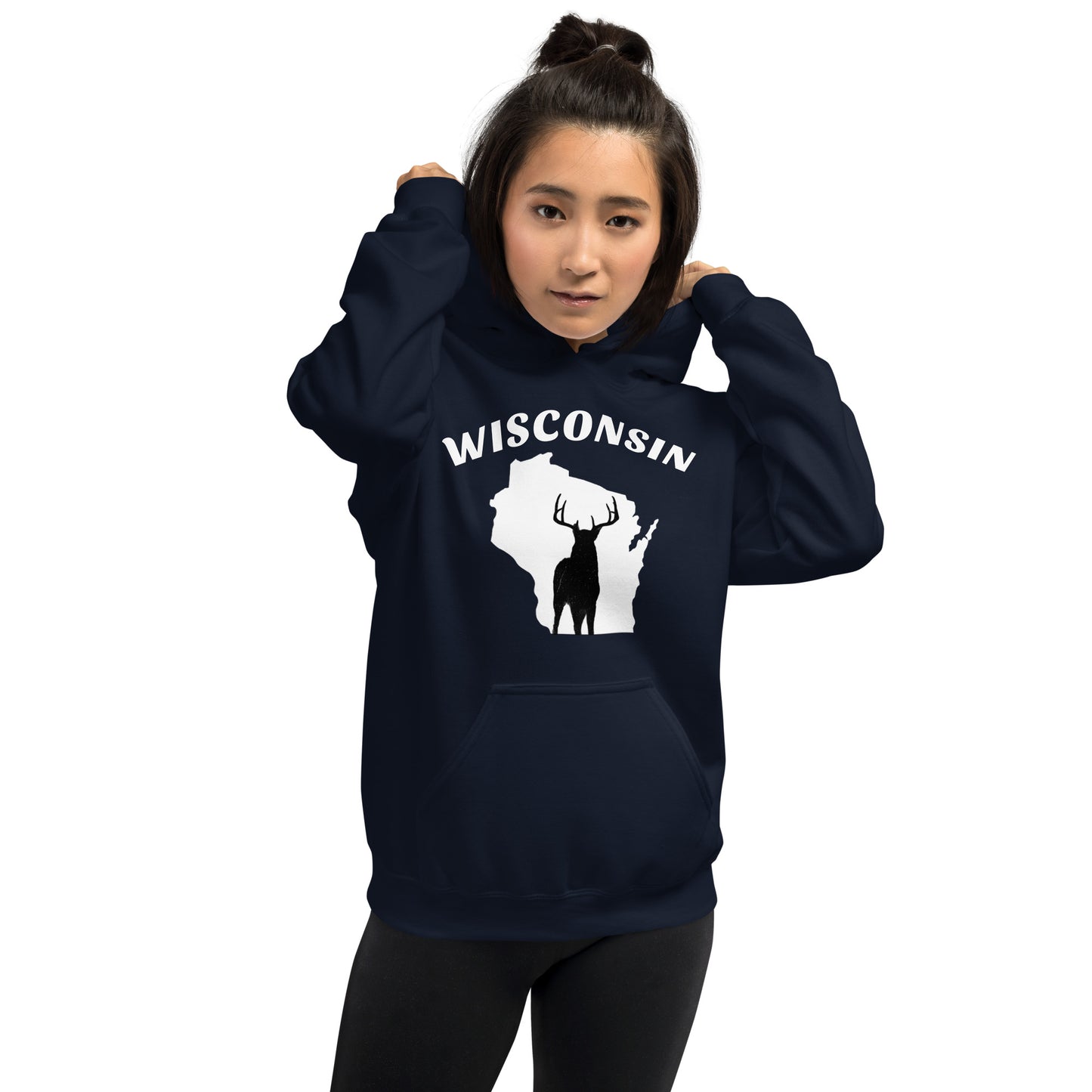 Wisconsin Buck White Hoodie