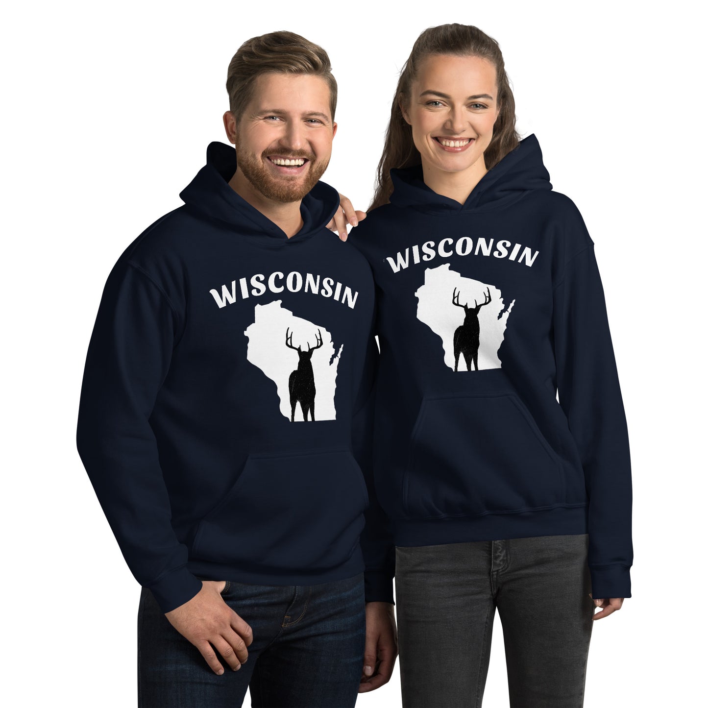 Wisconsin Buck White Hoodie