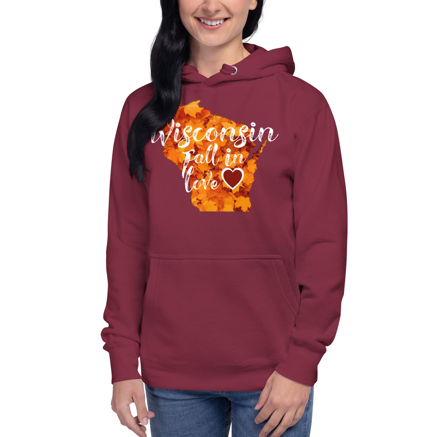 Wisconsin Premium Hoodie Fall In Love