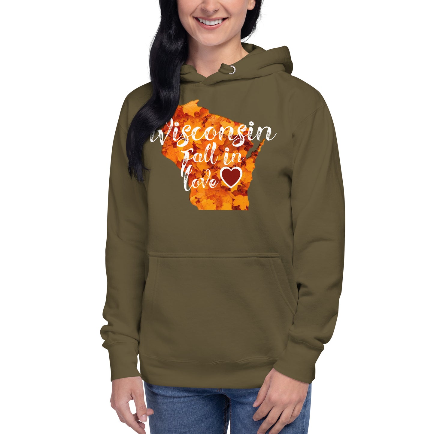 Wisconsin Premium Hoodie Fall In Love