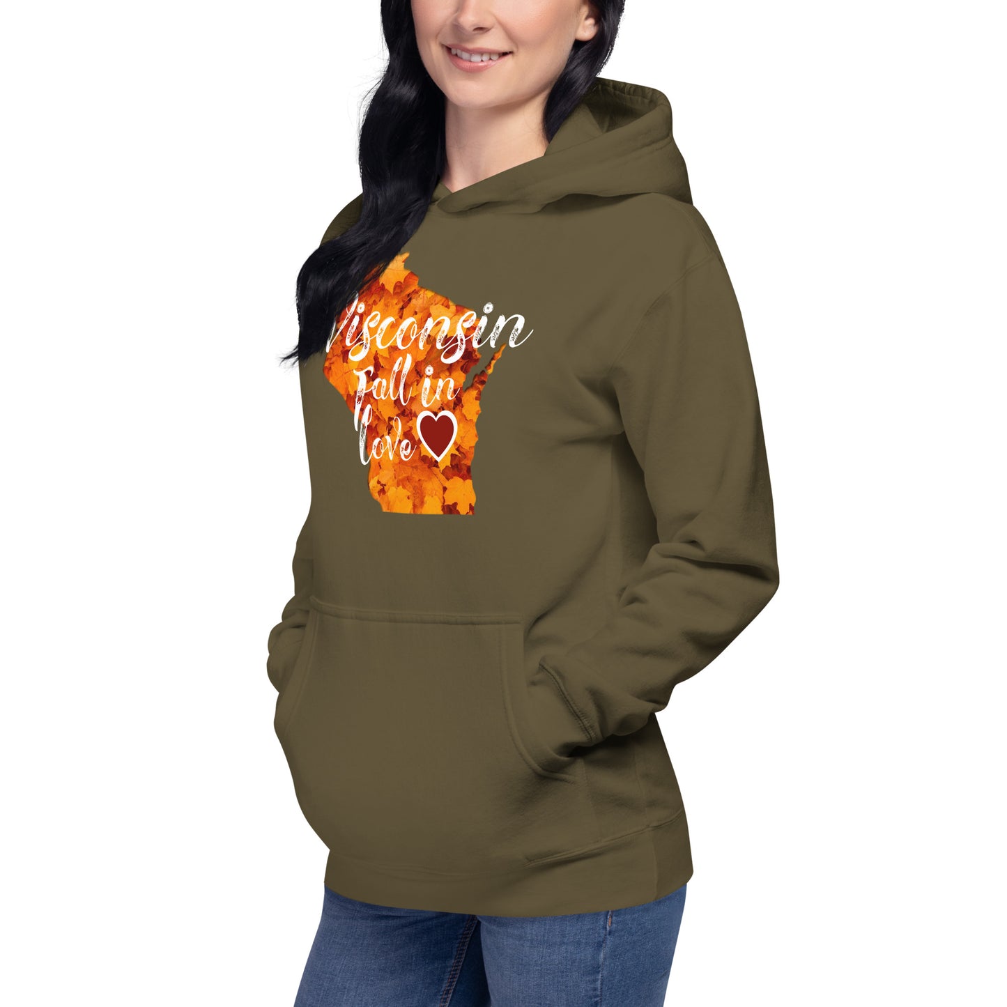 Wisconsin Premium Hoodie Fall In Love