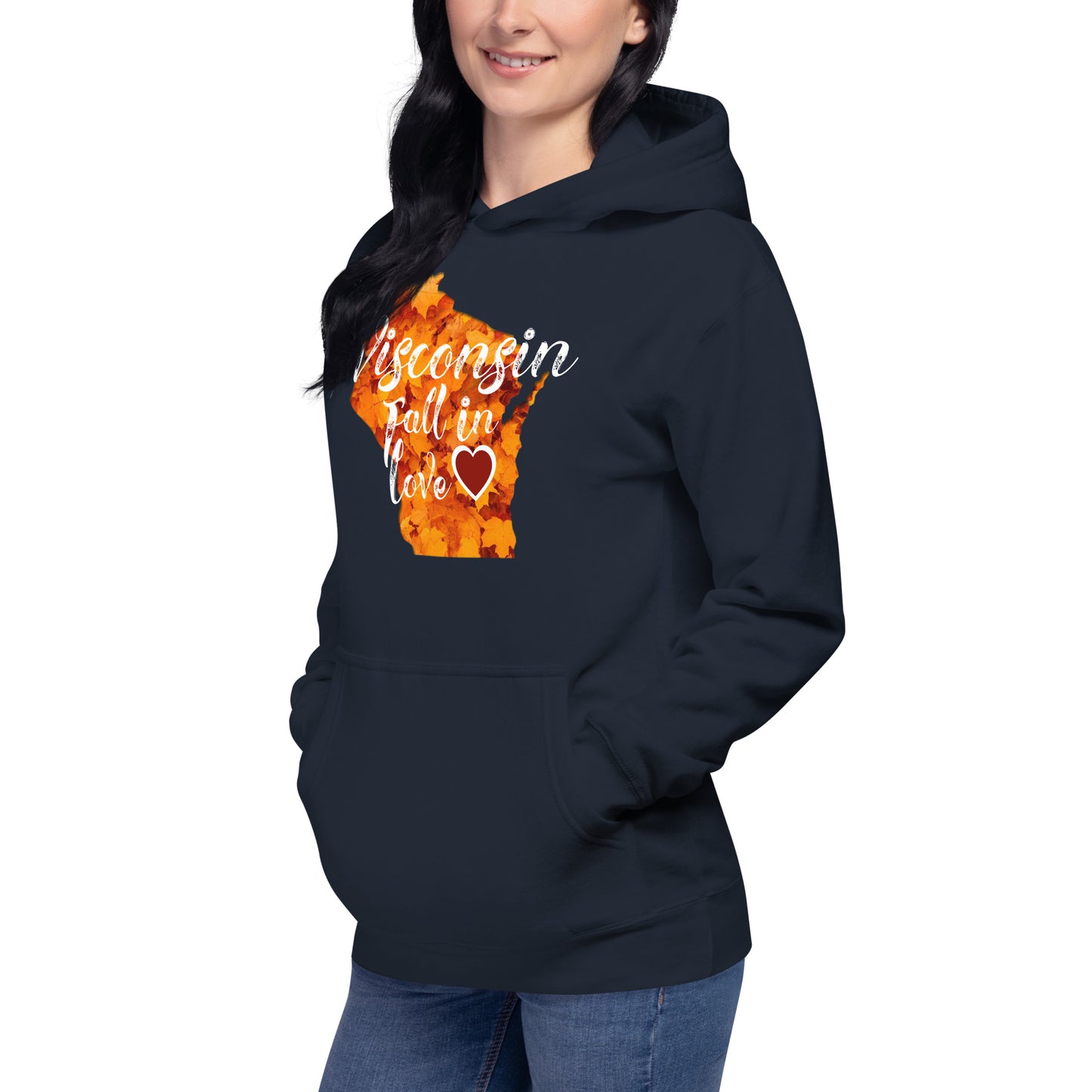 Wisconsin Premium Hoodie Fall In Love