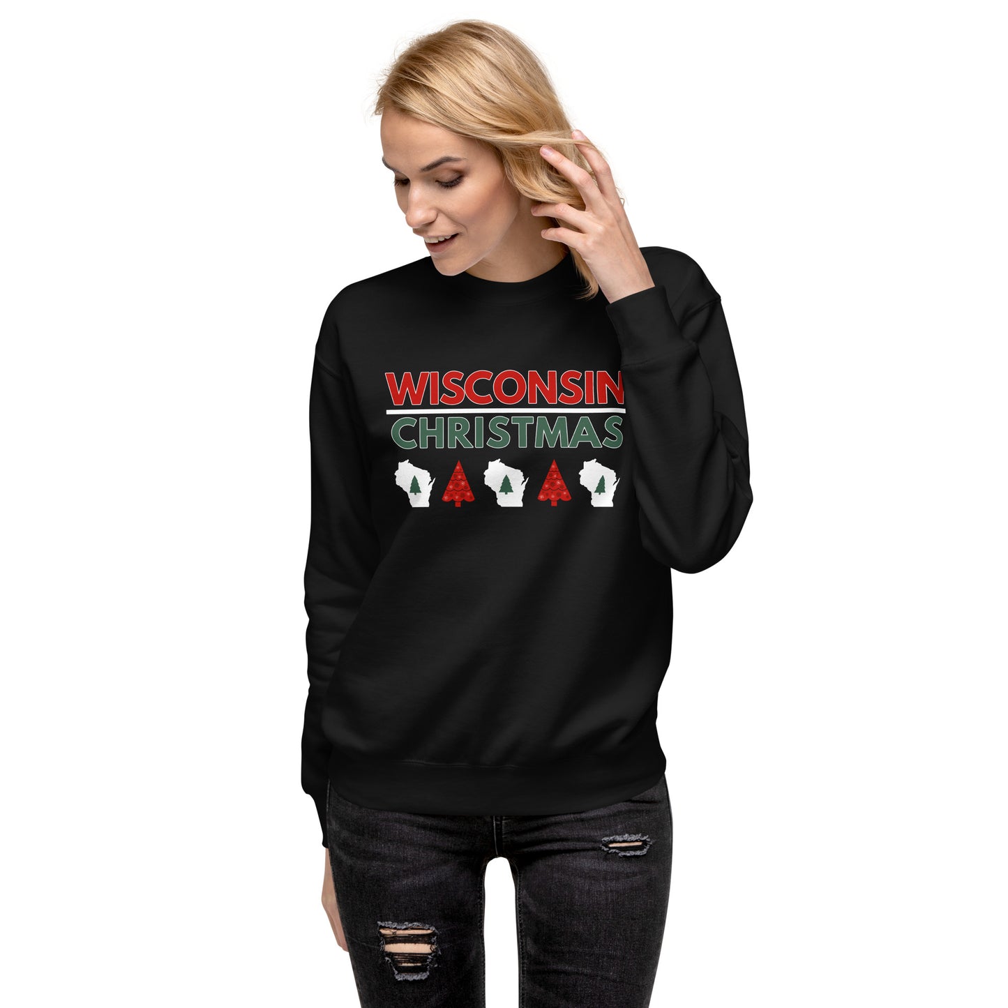 Wisconsin Christmas Tree Premium Sweatshirt