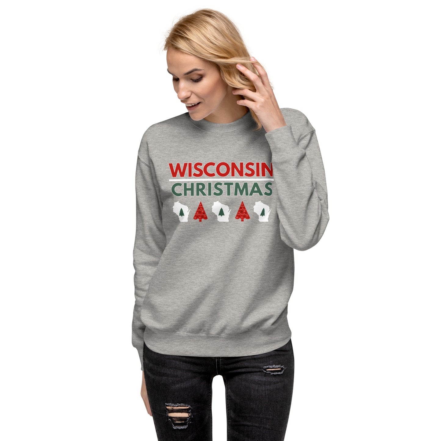 Wisconsin Christmas Tree Premium Sweatshirt