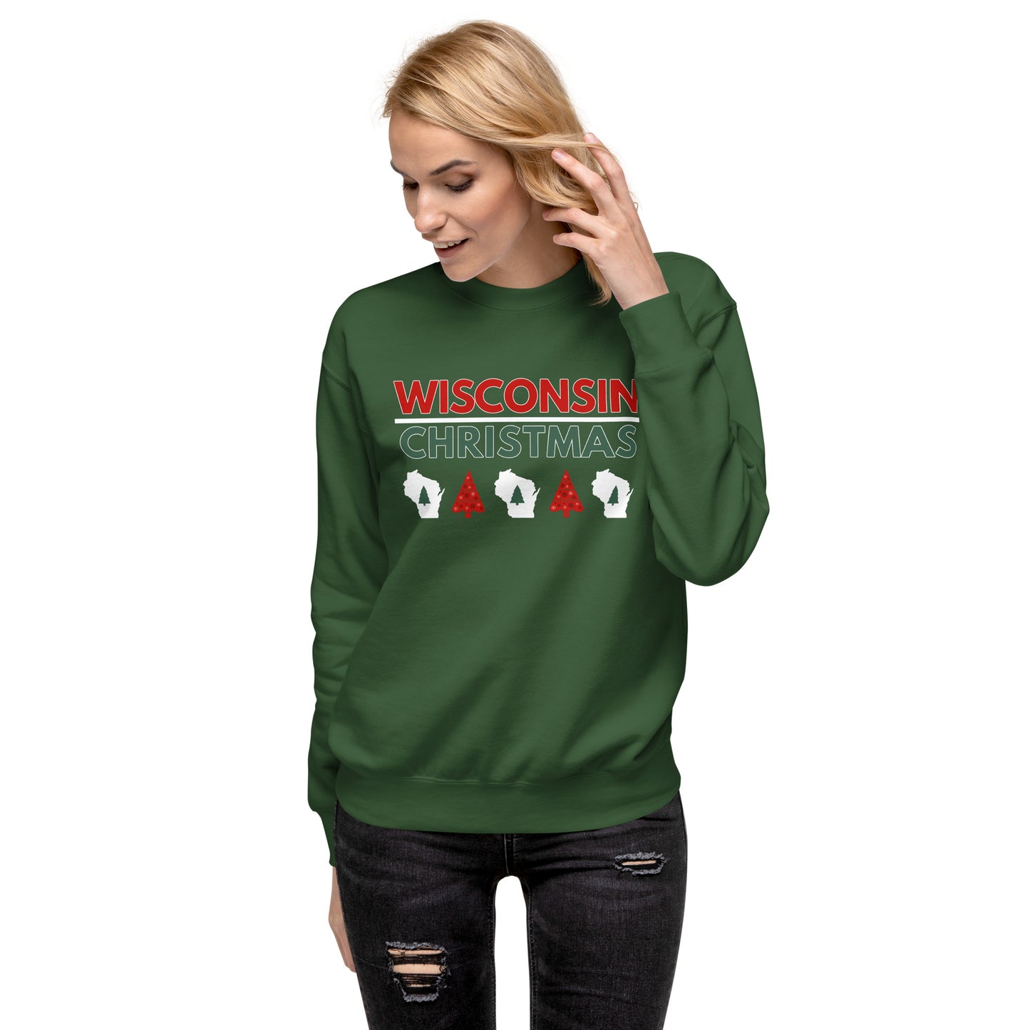 Wisconsin Christmas Tree Premium Sweatshirt