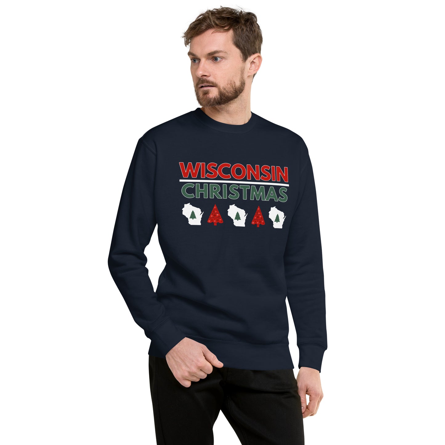 Wisconsin Christmas Tree Premium Sweatshirt