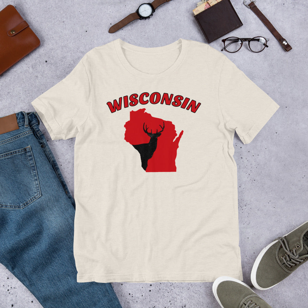 Wisconsin Hunter Red Bella + Canvas T-Shirt