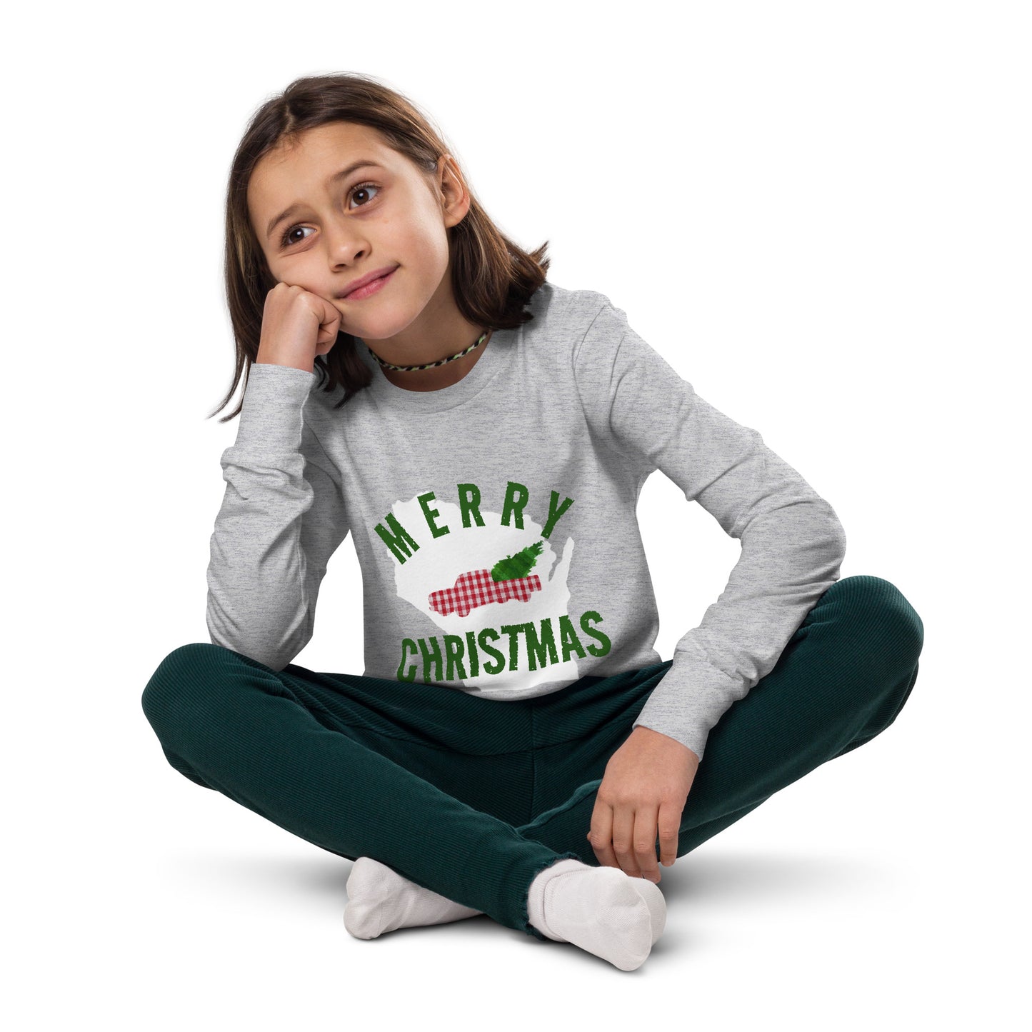 Wisconsin Merry Christmas 23 Youth Long Sleeve