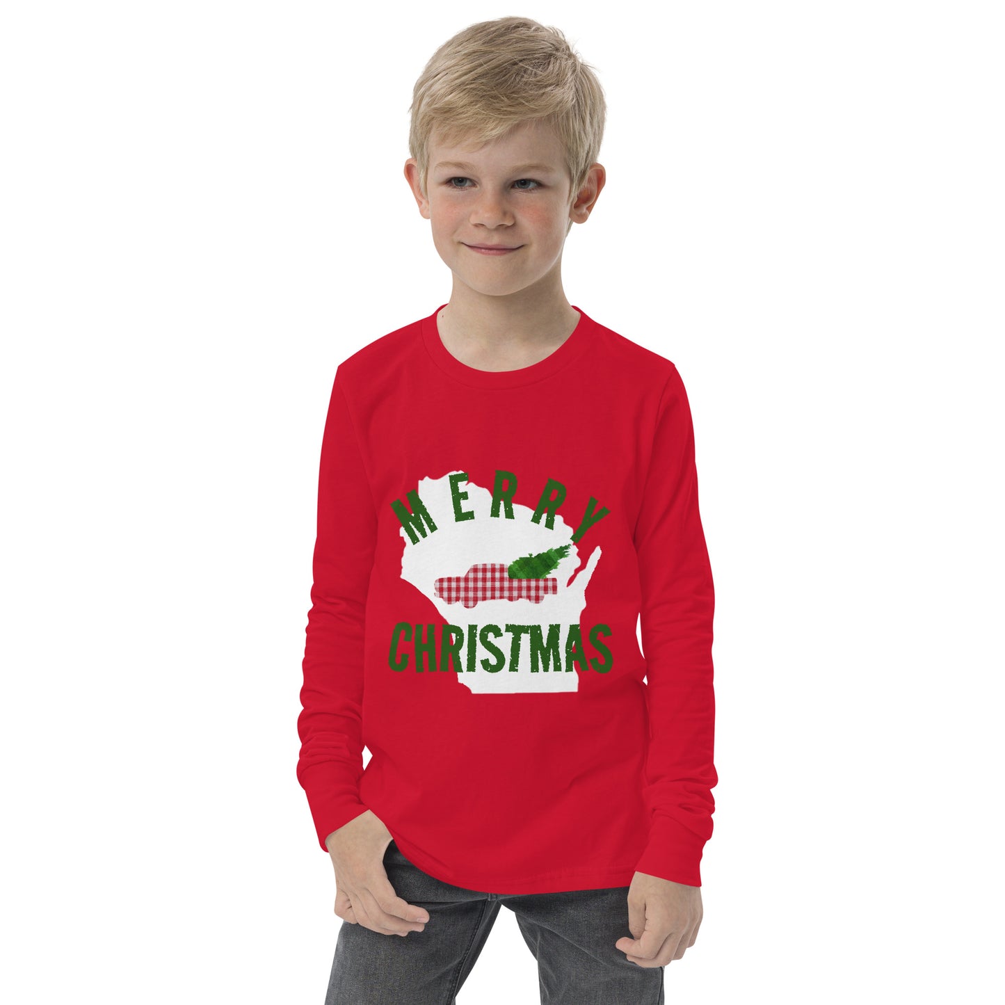 Wisconsin Merry Christmas 23 Youth Long Sleeve